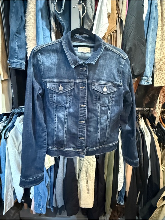 Caslon Jackets & Blazers - Caslon Dark Blue Denim Jacket - Classic Button-Front Style
